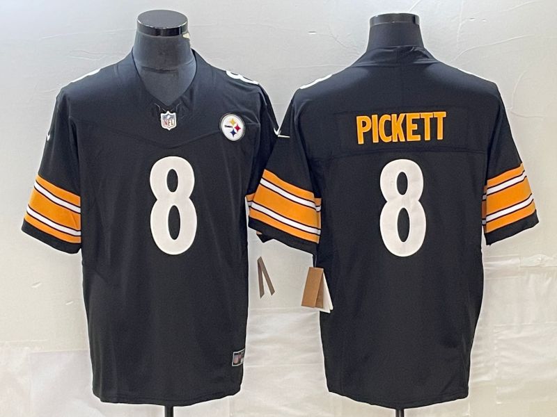 Men Pittsburgh Steelers 8 Pickett Nike Black Vapor Limited NFL Jersey